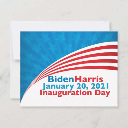Carte Jour d'investiture Biden Harris Drapeau américain (Devant)