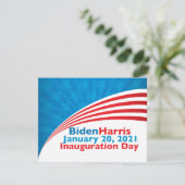 Carte Jour d'investiture Biden Harris Drapeau américain (Debout devant)