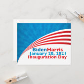 Carte Jour d'investiture Biden Harris Drapeau américain (Devant/Arrière en situation)