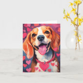Carte Jour du beagle Valentines (Fleur jaune)