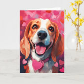 Carte Jour du beagle Valentines (Fleur jaune)