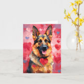 Carte Jour du berger allemand Valentines (Fleur jaune)