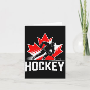 Carte Jour du Canada hockey patriotique feuille d'érable
