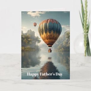 Carte Jour du père Montgolfière Reflet dans l'eau