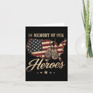 Carte Jour du souvenir des héros Drapeau américain