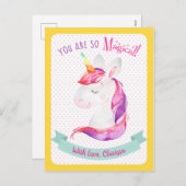 Carte Jour Enfants de la Unicorn Valentines (class (Devant / Derrière)