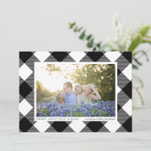 Carte Jour férié du chèque de bison noir et blanc (Debout devant)