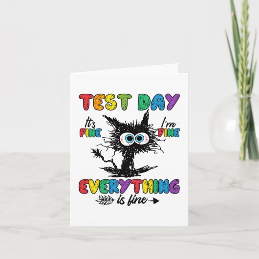 Carte Jour Funny Stress Chat Enseignant Enfants Étudiant (Devant)