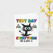 Carte Jour Funny Stress Chat Enseignant Enfants Étudiant (Fleur jaune)