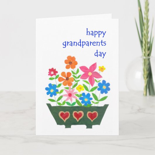 Carte Jour Grand-Parents - Flower Power (Devant)