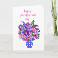 Carte Jour Grand-Parents - Flower Power