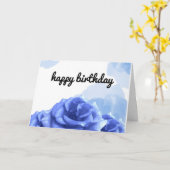Carte Jour heureux bleu minimaliste (Fleur jaune)