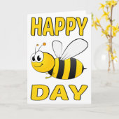 Carte Jour heureux d'abeille (Fleur jaune)