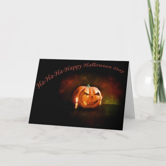 Carte Jour heureux de Halloween de citrouille effrayant (Devant)