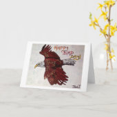 Carte Jour heureux d'oiseau (Fleur jaune)