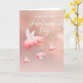 Carte Jour Incroyable des Cochons Volants (Fleur jaune)