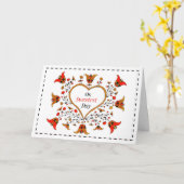 Carte Jour le plus doux avec coeur et fleurs, Pennsylvan (Fleur jaune)