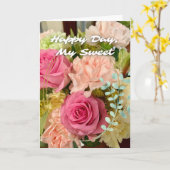 Carte Jour le plus doux pour la douce moitié avec des ro (Fleur jaune)