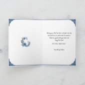 Carte Jour lunaire chinois floral bleu et blanc (Intérieur)