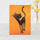 Carte Jour mexicain noir du chat mort (Fleur jaune)