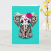 Carte Jour rose de l'éléphant mort (Fleur jaune)