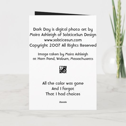 Carte Jour sombre (Dos)