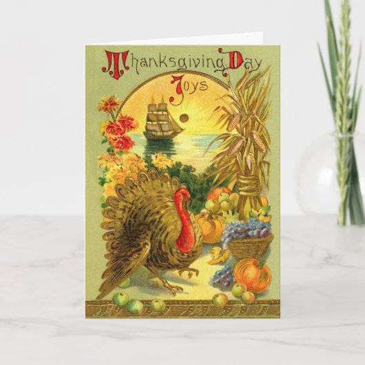 Carte Jour Thanksgiving vintage (Devant)