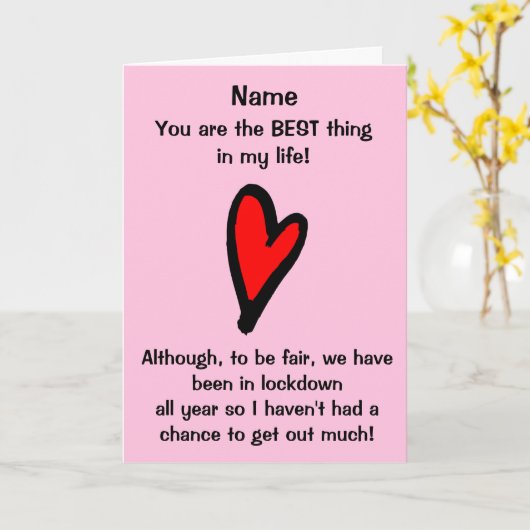Carte Jour Valentines de Lockdown Funny (Fleur jaune)