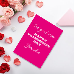 Carte Jour Valentines Rose Chaud