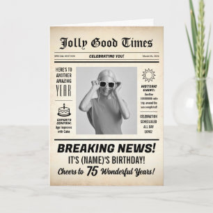 Carte Journal de 75e anniversaire, Ajouter une photo, Pe