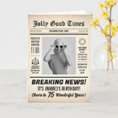 Carte Journal de 75e anniversaire, Ajouter une photo, Pe (Fleur jaune)