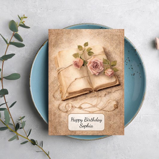 Carte Journal Rose Vintage