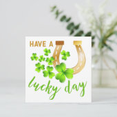 Carte Journée chanceuse // Saint-Patrick Shamrock (Debout devant)
