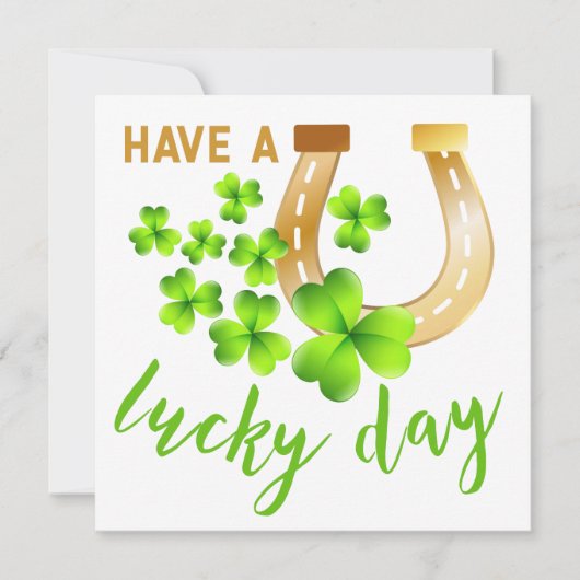 Carte Journée chanceuse // Saint-Patrick Shamrock (Devant)