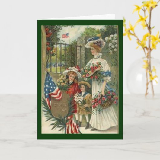 Carte Journée commémorative vintage d'honneur (Fleur jaune)