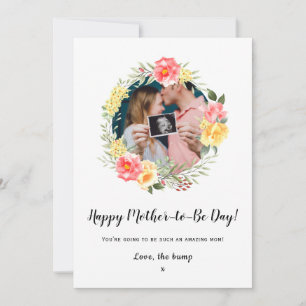 Carte journée de la mère de la photo florale bébé bosse