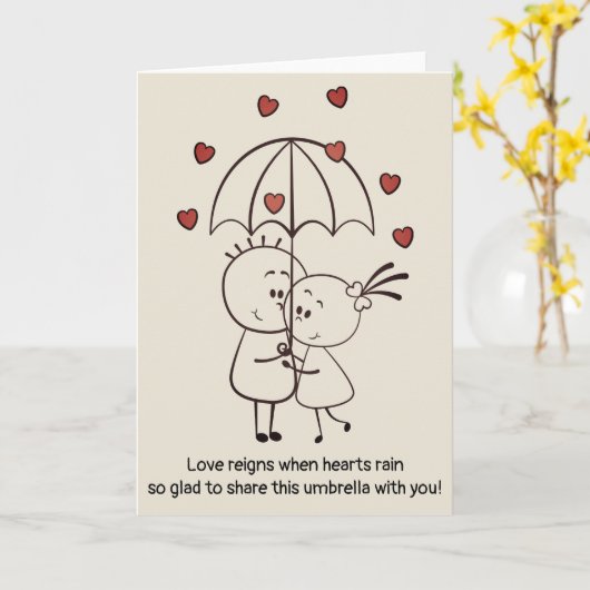 Carte Journée de la Saint-Valentin Cute Fun Doodle Plié (Fleur jaune)
