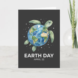 Carte Journée de la Terre 22 avril slogan tortue sauver