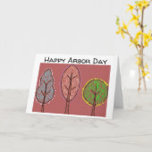 Carte journee de l'arbre _3 arbres (Fleur jaune)