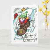 Carte Journée de neige ! (Fleur jaune)