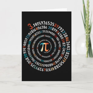 Carte Journée de Pi drôle 3.14 Symbole Pi en spirale Nom