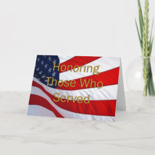 Carte Journée des anciens combattants en l'honneur de ce