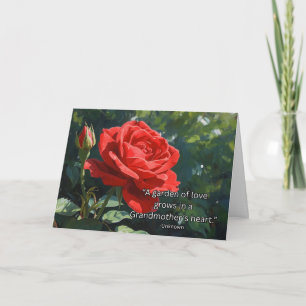 Carte Journée des grands-parents Mamaw Rose rouge et cit