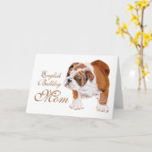 Carte Journée des mères de Bulldog anglais (Fleur jaune)