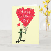 Carte Journée des mères de grenouilles romantiques (Fleur jaune)