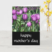 Carte journée des mères de tulipes violettes (Fleur jaune)