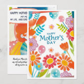 Carte journée des mères heureuses (Devant / Derrière)