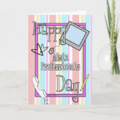 Carte Journée des professionnels admin avec les rayures (Devant)