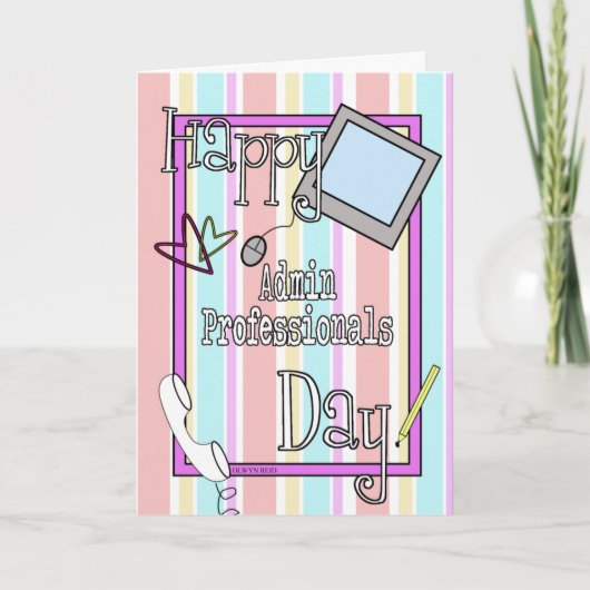 Carte Journée des professionnels admin avec les rayures  (Devant)