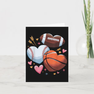 Carte Journée des Valentines de baseball de football de